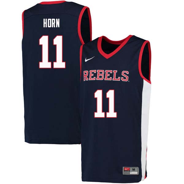 Eric Horn Ole Miss Rebels NCAA Men's Navy #11 Stitched Limited College Football Jersey TRQ6358LO